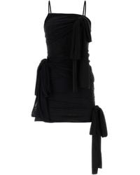 Blumarine - Mini abito in nylon stretch nero - Lyst