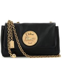 Chloé - Borsa a spalla Heritage in pelle nera - Lyst