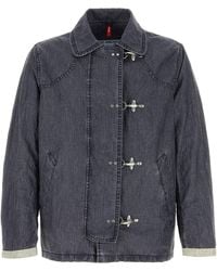 Fay - Denim Blue Linen Jacket - Lyst