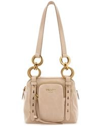 Prada - Borsa a mano Dangle mini in pelle rosa cipria - Lyst