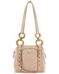 Prada - Borsa a mano Dangle mini in pelle rosa cipria - Lyst