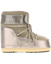 Moon Boot - Dove Grey Satin Icon Low Ankle Boots - Lyst
