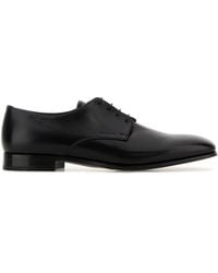 Prada - Scarpe stringate in pelle ovina nera - Lyst