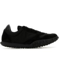 Jil Sander - Sneakers Moon nere in tessuto e pelle scamosciata - Lyst