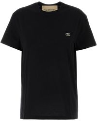 Valentino Garavani - Black Cotton T-shirt - Lyst