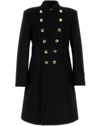 Valentino Garavani - Black Wool Blend Coat - Lyst