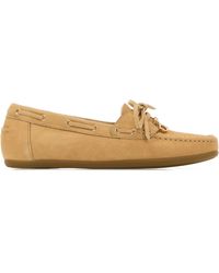 Ferragamo - Beige Suede Flippy Loafers - Lyst