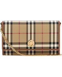 Burberry - Printed Canvas Check Wallet - Lyst
