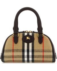 Burberry - Borsa a mano Highlands mini in tela ricamata - Lyst