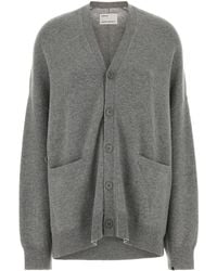 Extreme Cashmere - Grey Stretch Cashmere Blend N°24 Oversize Cardigan - Lyst