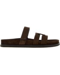 Tory Burch - Chocolate Suede Ines Slippers - Lyst