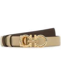 Ferragamo - Cintura reversibile in pelle sabbia - Lyst