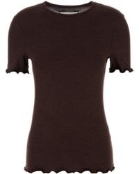 Jil Sander - Aubergine Stretch Silk Blend T-shirt - Lyst