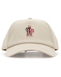 Moncler - Cappello da baseball in cotone sabbia - Lyst