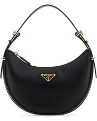Prada - Borsa a mano Arquè in pelle nera - Lyst