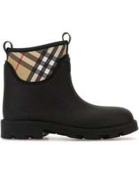 Burberry - Black Rubber Marsh Stamp Ankle Boots - Lyst