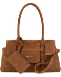 DSquared² - Dsquared Camel Suede Shoulder Bag - Lyst