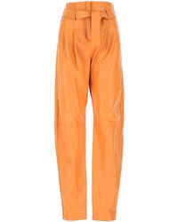 WANDERING Orange Leather Pant