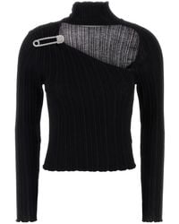 GIUSEPPE DI MORABITO - Top in misto lana nero - Lyst
