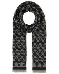 McQueen - Foulard in misto lana ricamata - Lyst