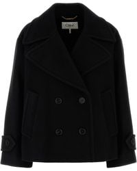 Chloé - Oversized Wool Short Coat - Lyst