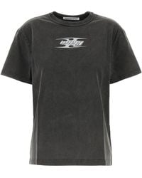 T By Alexander Wang - Embossed Logo Cotton T-Shirt - Lyst
