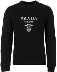 Prada - Maglia girocollo in lana cashmere - Lyst
