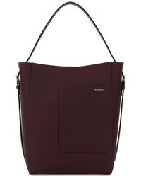 Valextra - Burgundy Leather Soft Bucket Bag - Lyst