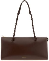 Jil Sander - Borsa a spalla Tangle Tent in pelle cioccolato - Lyst