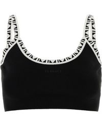 Versace - Black Viscose Blend Crop-top - Lyst