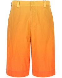Etro Multicolour Cotton Bermuda Shorts - Orange