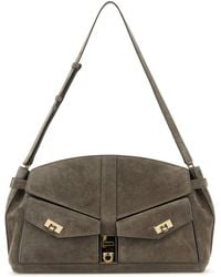 Ferragamo - Salvatore Suede Shoulder Bag - Lyst