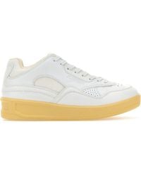 Jil Sander - Leather And Fabric Sneakers - Lyst