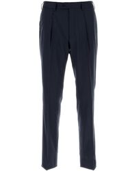 Giorgio Armani Navy Blue Twill Pant for Men | Lyst UK