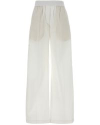 Brunello Cucinelli - White Cotton Blend Wide-leg Pant - Lyst