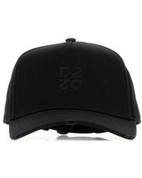 DSquared² - Black Cotton Baseball Cap - Lyst
