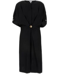 Loewe - Abito Pebble in crepe nero - Lyst