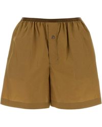 Lemaire - Camel Poplin Shorts - Lyst