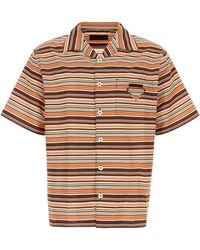 Prada - Camicia in misto cotone ricamato - Lyst