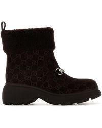 Gucci - Dark Suede Ankle Boots - Lyst