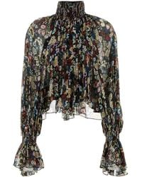 KHAITE - Printed Crepe Blouse - Lyst