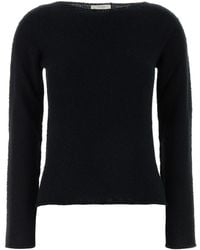The Row - Black Cotton Blend Omiko Sweater - Lyst