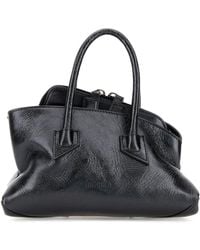 The Attico - Charcoal Leather Mini La Passeggiata Handbag - Lyst