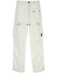 C.P. Company - Pantalone in cotone bianco - Lyst