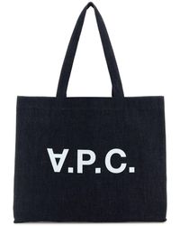 A.P.C. - Borsa shopping Daniela in denim - Lyst