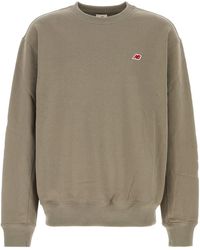 New Balance - Khaki Cotton Sweatshirt - Lyst