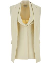 Sportmax - Cream Stretch Crepe Campale Vest - Lyst