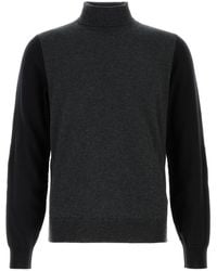 Maison Margiela - Two-tone Wool Sweater - Lyst