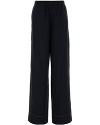 A.P.C. - Midnight Blue Viscose Blend Wide-leg Lucy Pant - Lyst