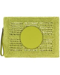 Tory Burch - Light Green Raffia Ella Clutch - Lyst